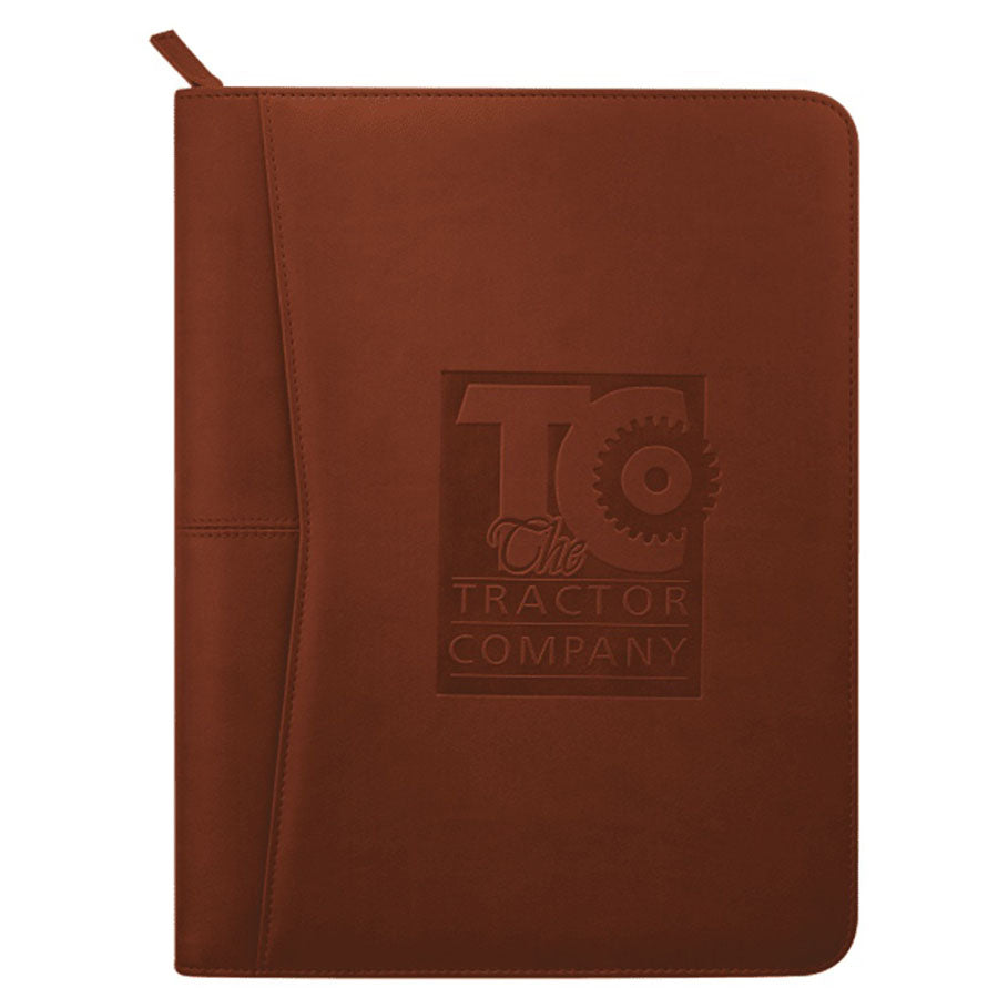 Leed's Terra Cotta Pedova Zippered UltraHyde Padfolio with FSC Mix Paper