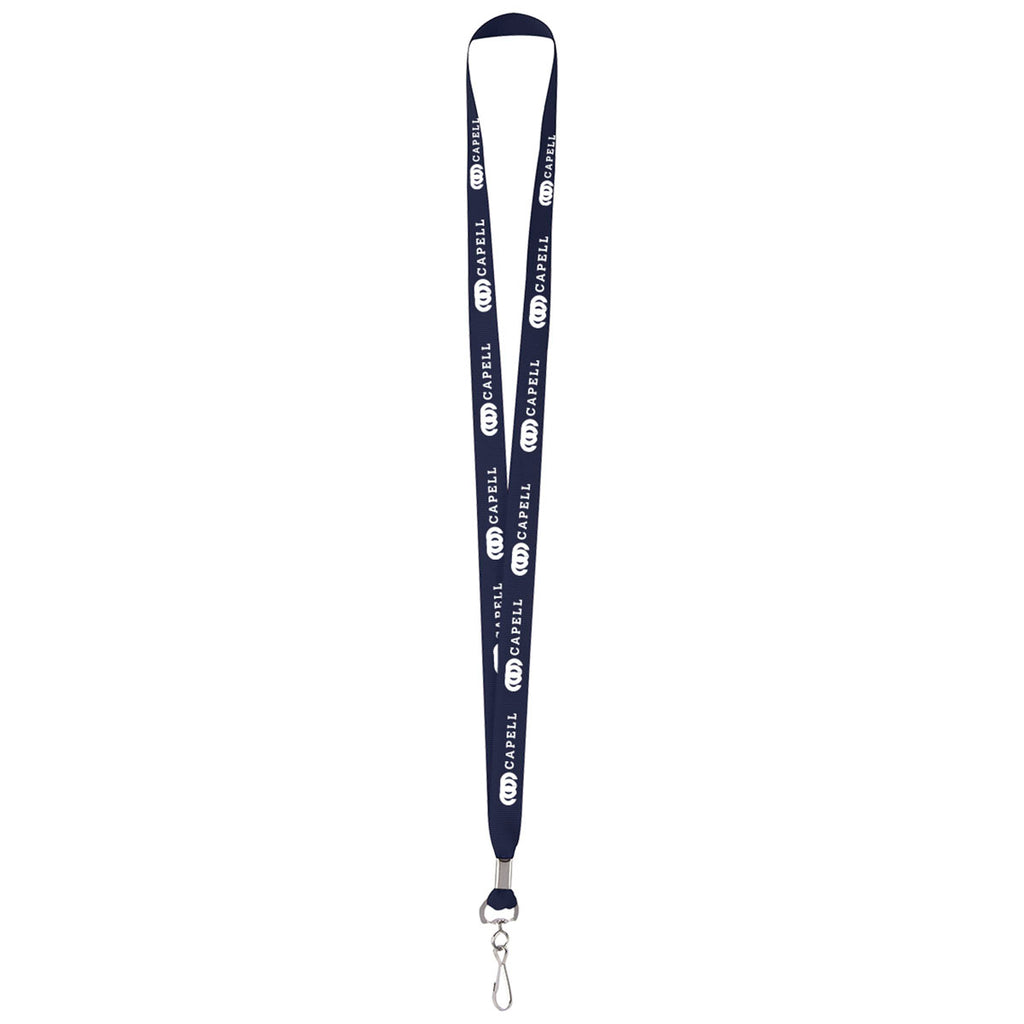 Hit Navy Polyester Lanyard With J-Hook