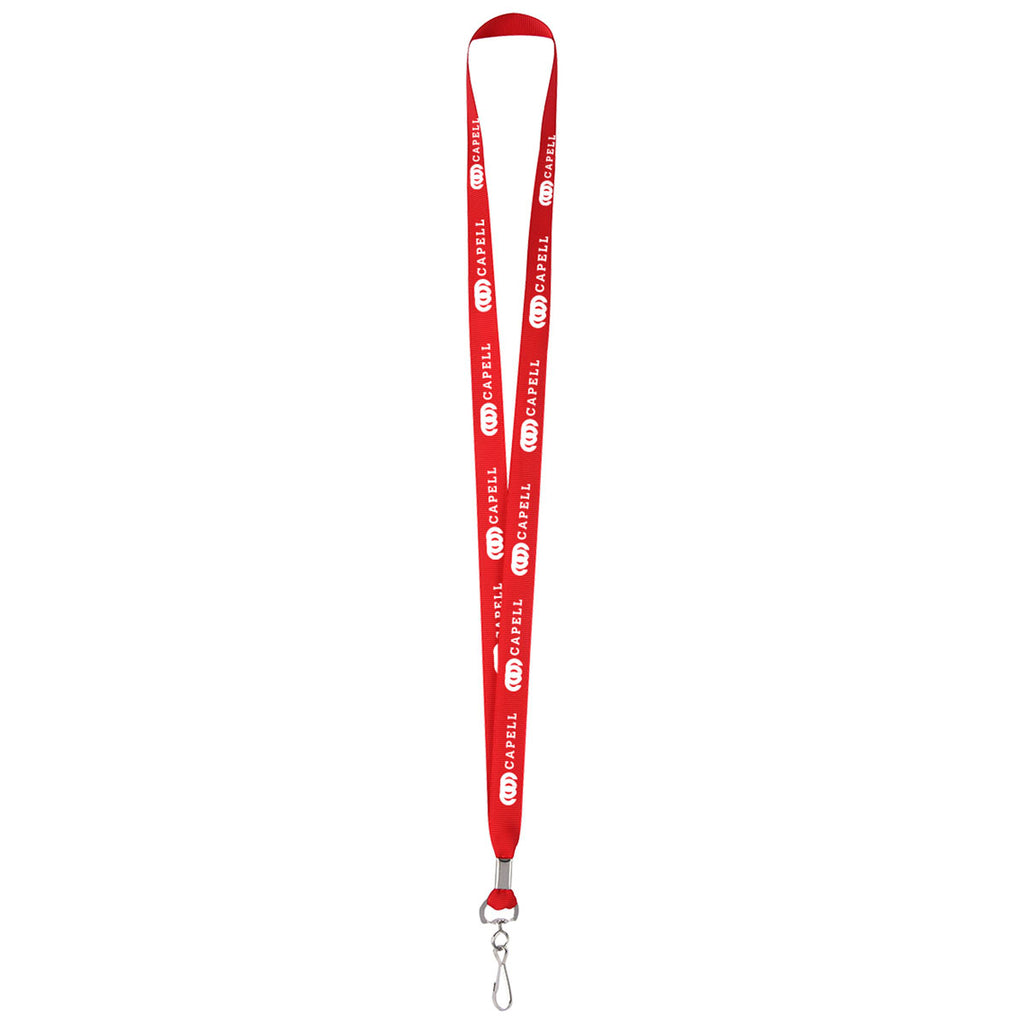 Hit Red Polyester Lanyard With J-Hook