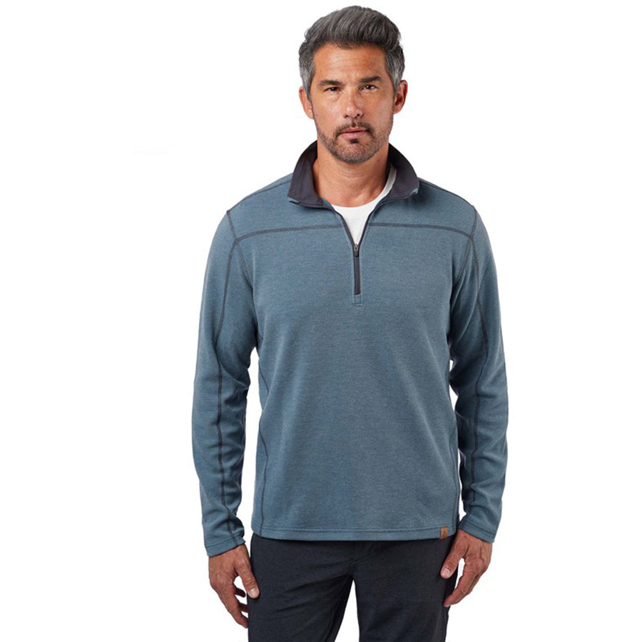 Landway Men's Blue Agave Basecamp Pro Heathered Quarter-Zip Pullover