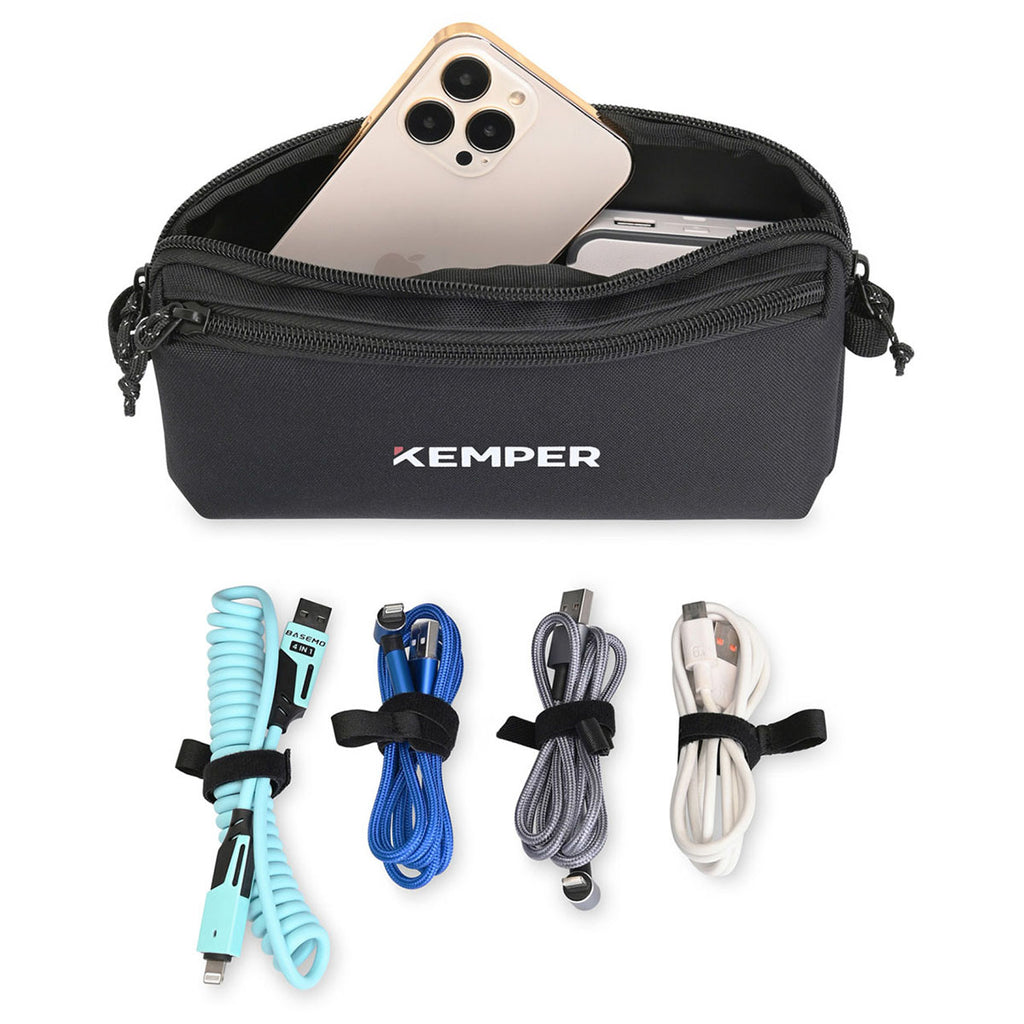 Gemline Black Newton Electronics Cord Management Pouch