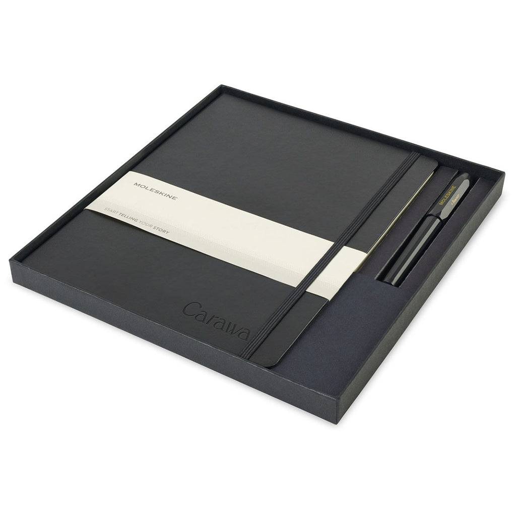 Moleskine Black X-Large Notebook and Kaweco Pen Gift Set