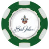 Ahead Green/White Poker Chip with Ball Marker