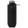 Gemline Black Clix Collapsible Silicone Bottle w/ Carabiner - 23 Oz.