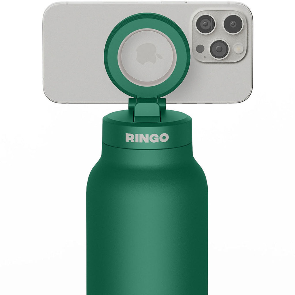 RINGO Green Pro Water Bottle with Magnetic Booster Ring - 24 Oz.