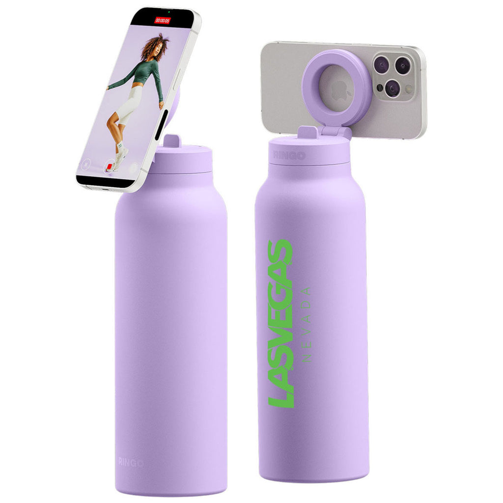 RINGO Lilac Pro Water Bottle with Magnetic Booster Ring - 24 Oz.