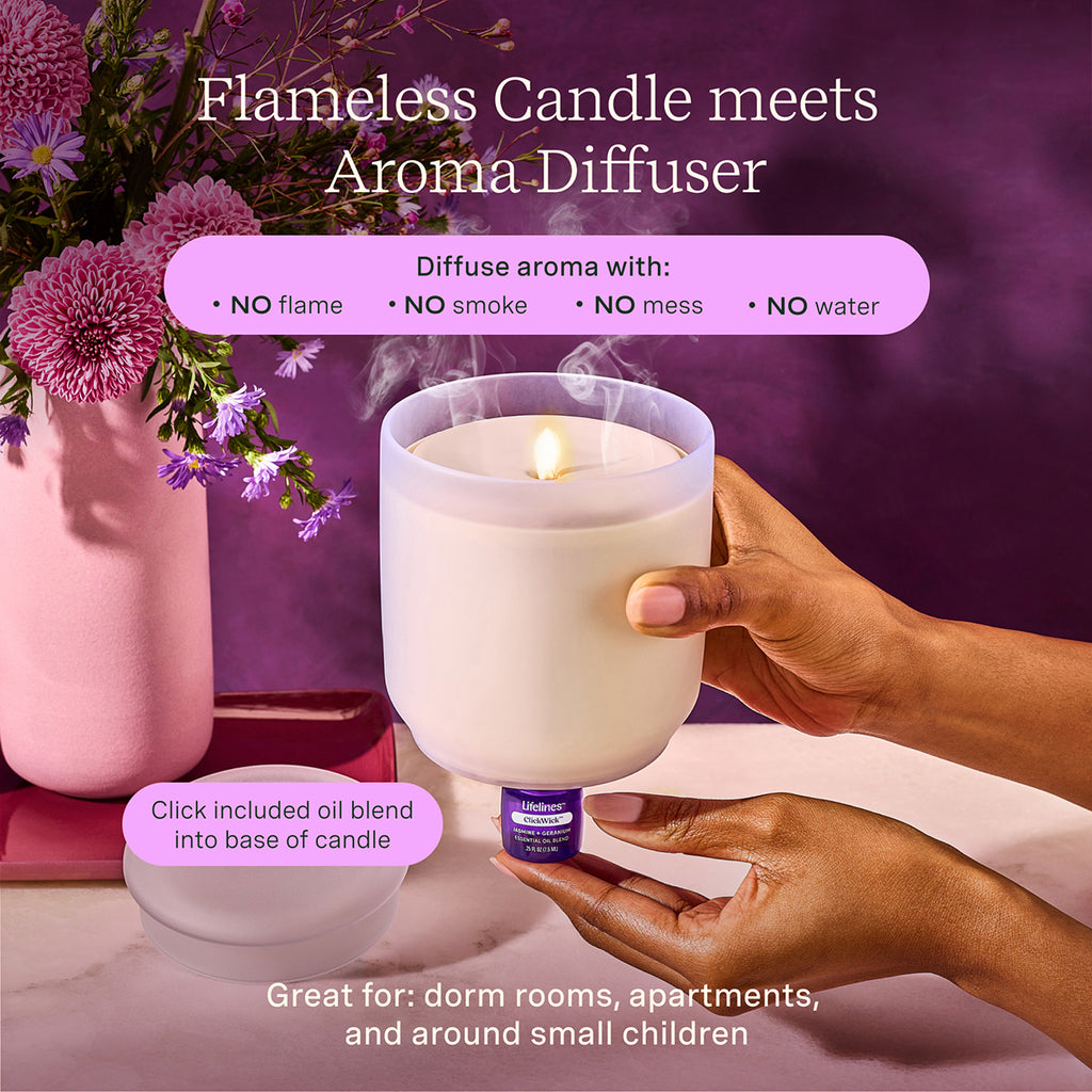 Lifelines Frosted Glass Cream Flameless Candle Diffuser