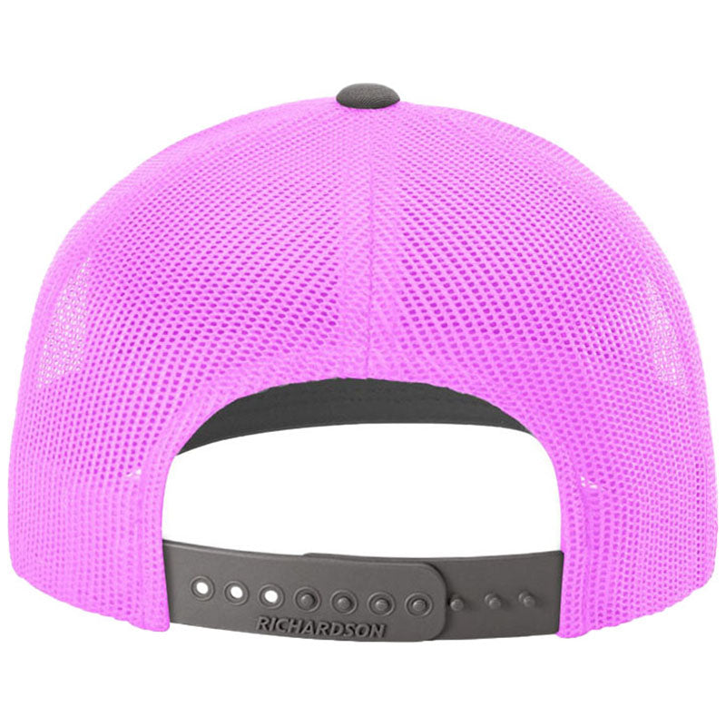 Richardson Charcoal/Neon Pink Trucker Cap