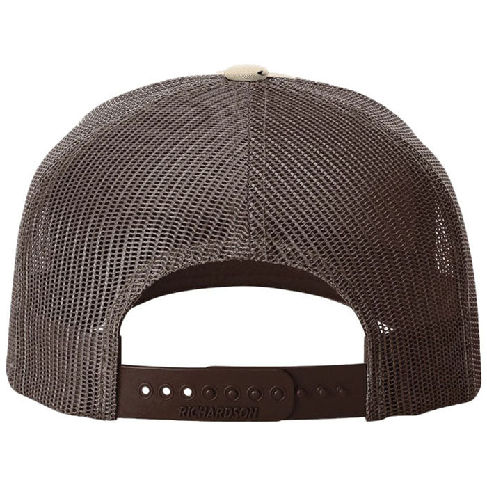 Richardson Desert Camo/Brown Printed Five-Panel Trucker