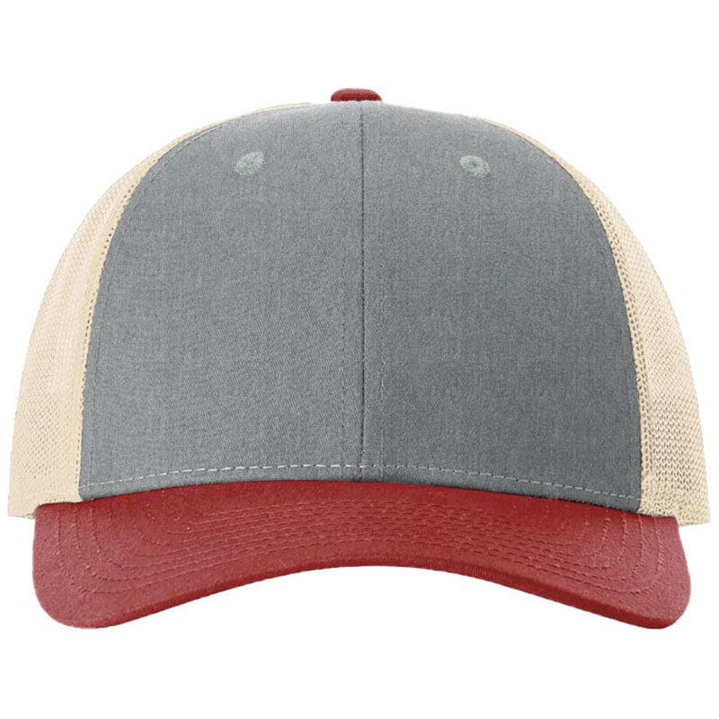 Richardson Heather Grey/Birch/Cardinal Low Pro Trucker
