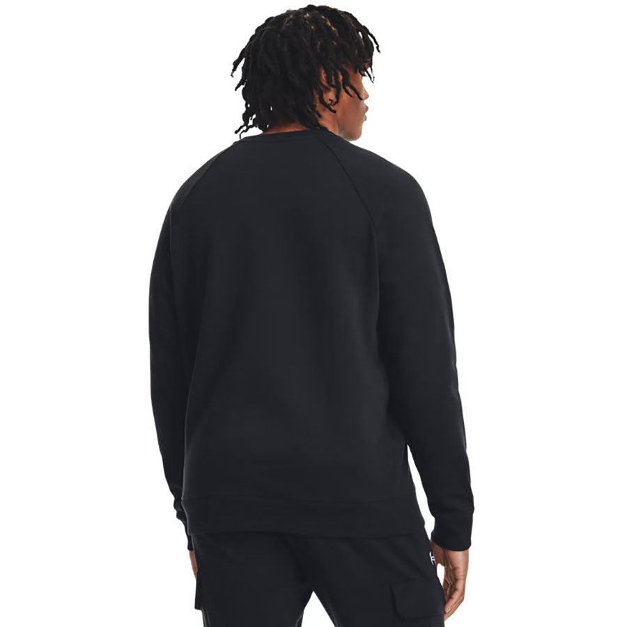 Under Armour Men's Black/White Rival Fleece Crew