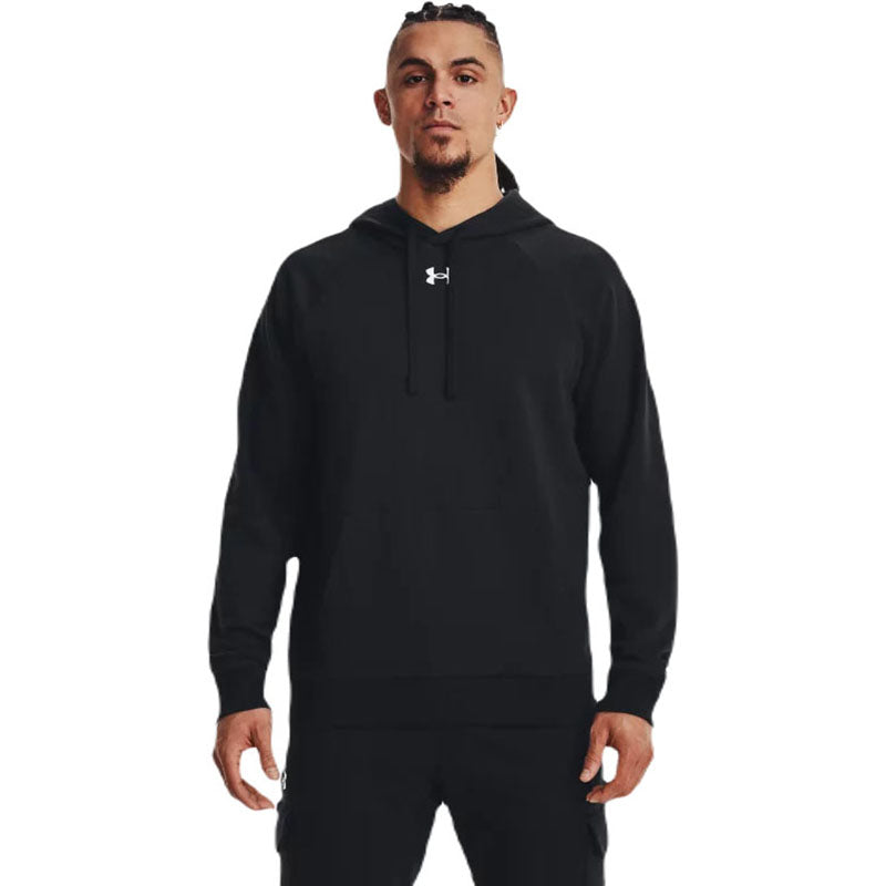 Under Armour Men's Black/White Rival Fleece Hoodie