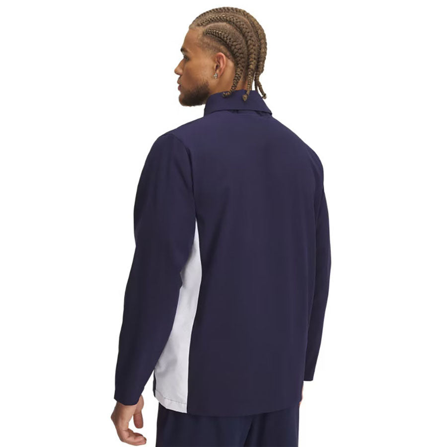 Under Armour Men's Midnight Navy/White/White Rival Stretch Woven Full-Zip