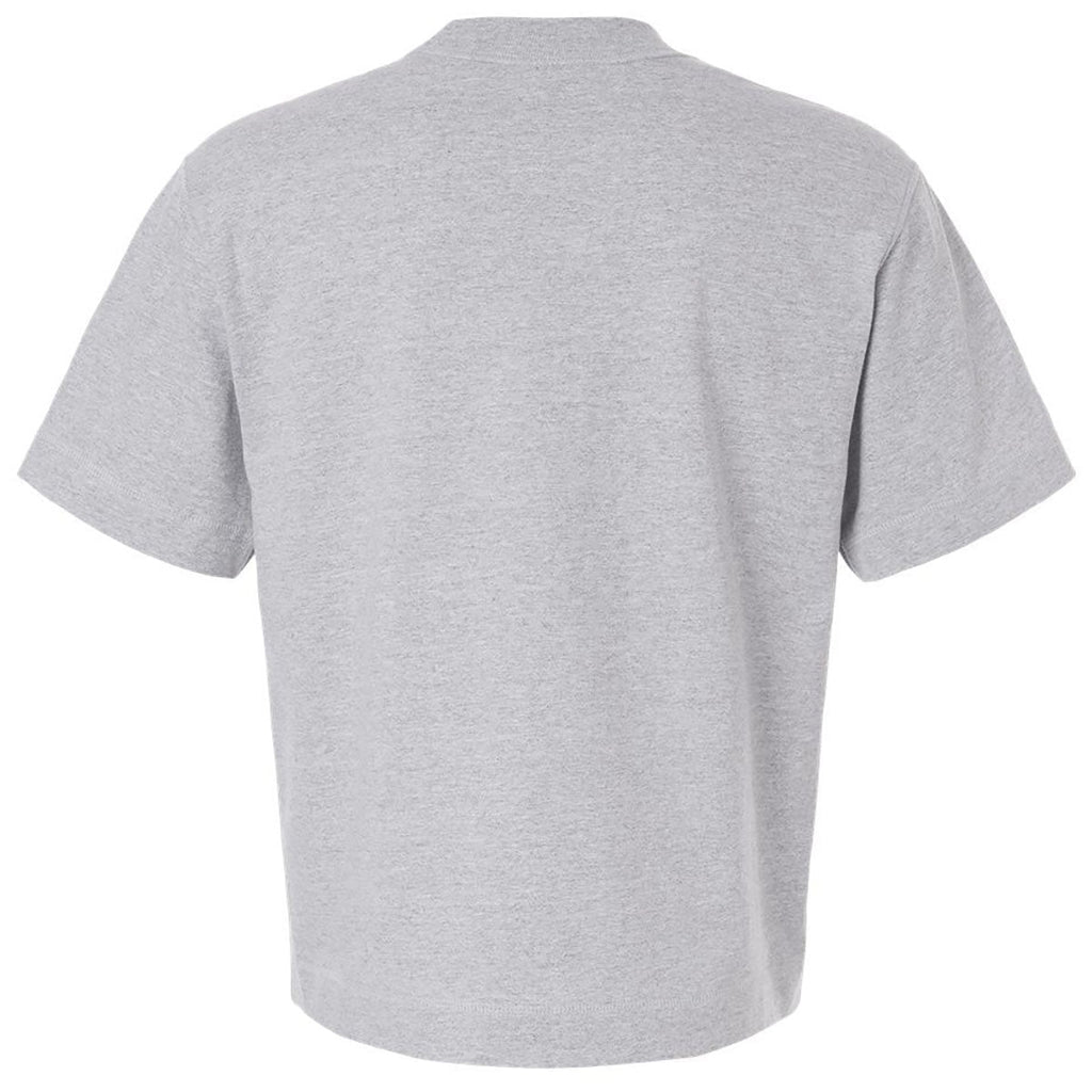 American Apparel Unisex Heather Grey Heavyweight Cotton Mid-Length Tee