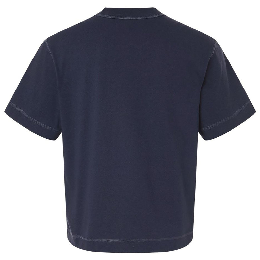 American Apparel Unisex Navy Heavyweight Cotton Mid-Length Tee