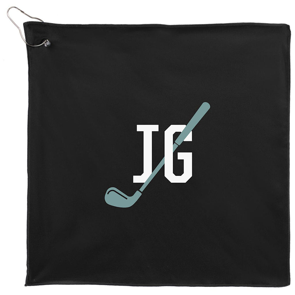 Leed's Black 15" x 15" Recycled 200g Microfiber Towel