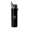 48-Hour Hydro Flask Black Wide Mouth 24oz Bottle with Flex Straw Cap