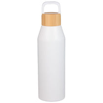 Leed's White Aspen 24 oz Recycled Bottle with FSC Bamboo Lid