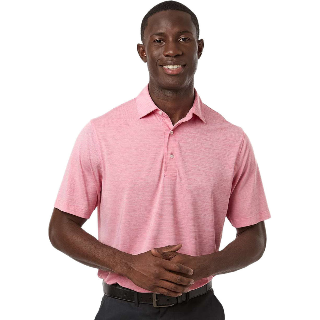 Paragon Men's Red Heather Bohemian Striped Heather Performance Polo