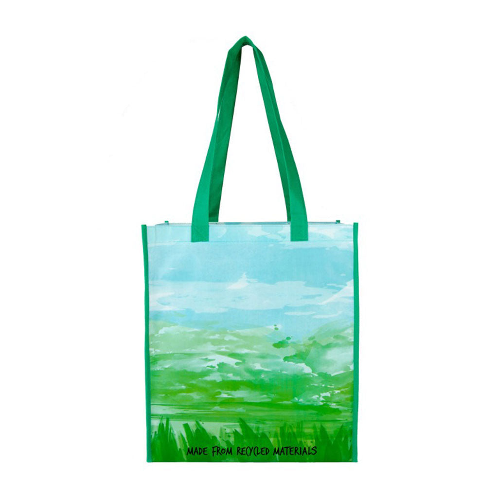 Gemline Kelly Green-Pattern Vita Laminated Recycled Shopper