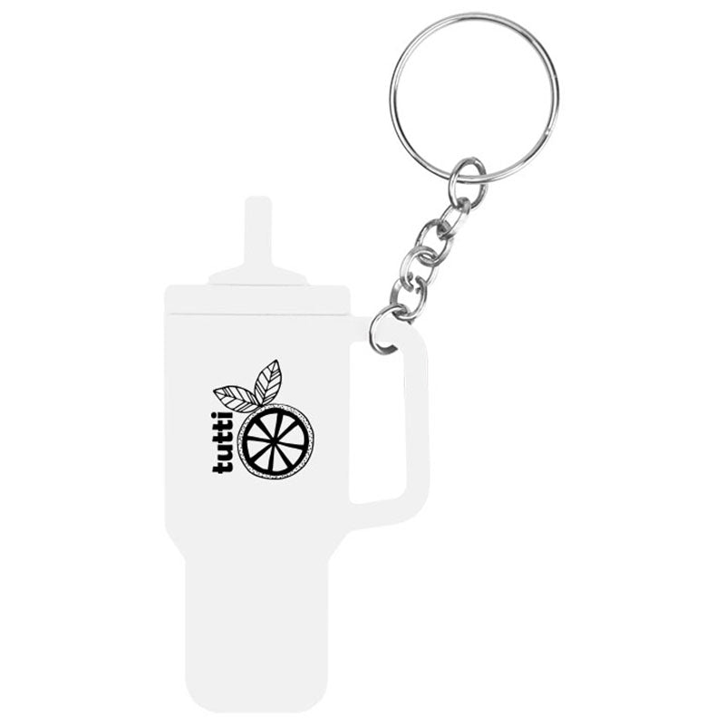 Hit White Intrepid Tumbler Shaped Silicone Key Ring