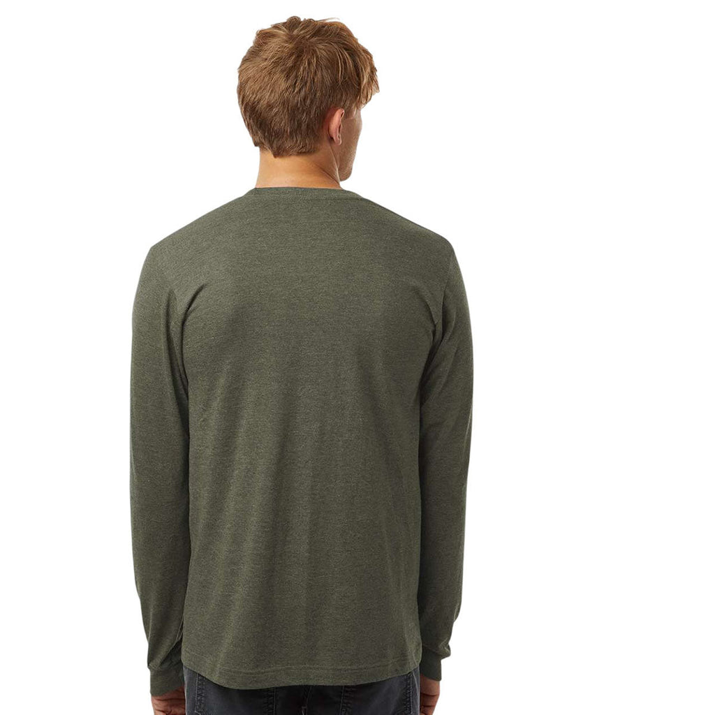 Tultex Unisex Heather Military Green Fine Jersey Long Sleeve T-Shirt