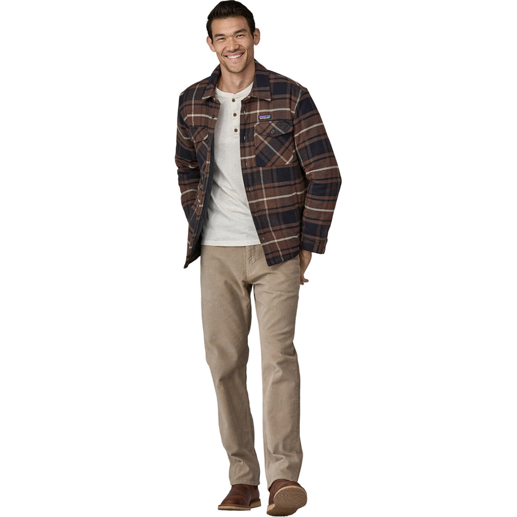 Patagonia Men's Outdoor: Molasses Brown Lightweight Insulated Fjord Flannel Shirt