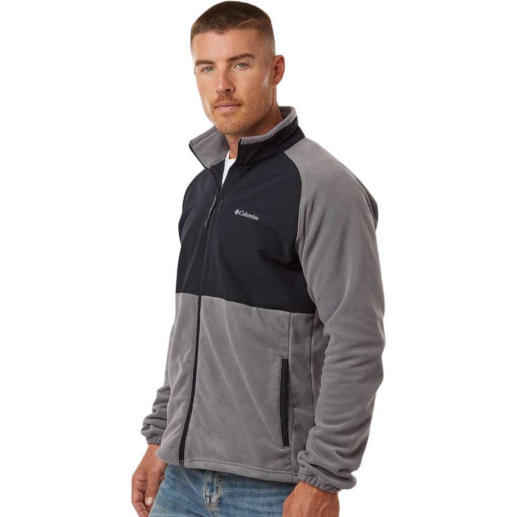 Columbia Men's City Grey/Black Sage Peak Fleece Full-Zip Jacket