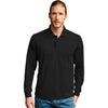 Vantage Men's Black Omega Long Sleeve Solid Mesh Tech Polo