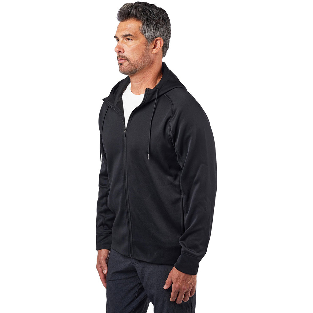 Landway Men's Black Hooded Flash Profleece Hooded Soft Shell Jacket