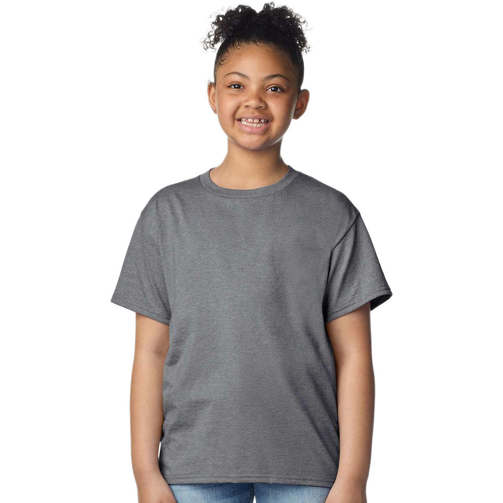 Gildan Youth Graphite Heather Light Cotton T-Shirt