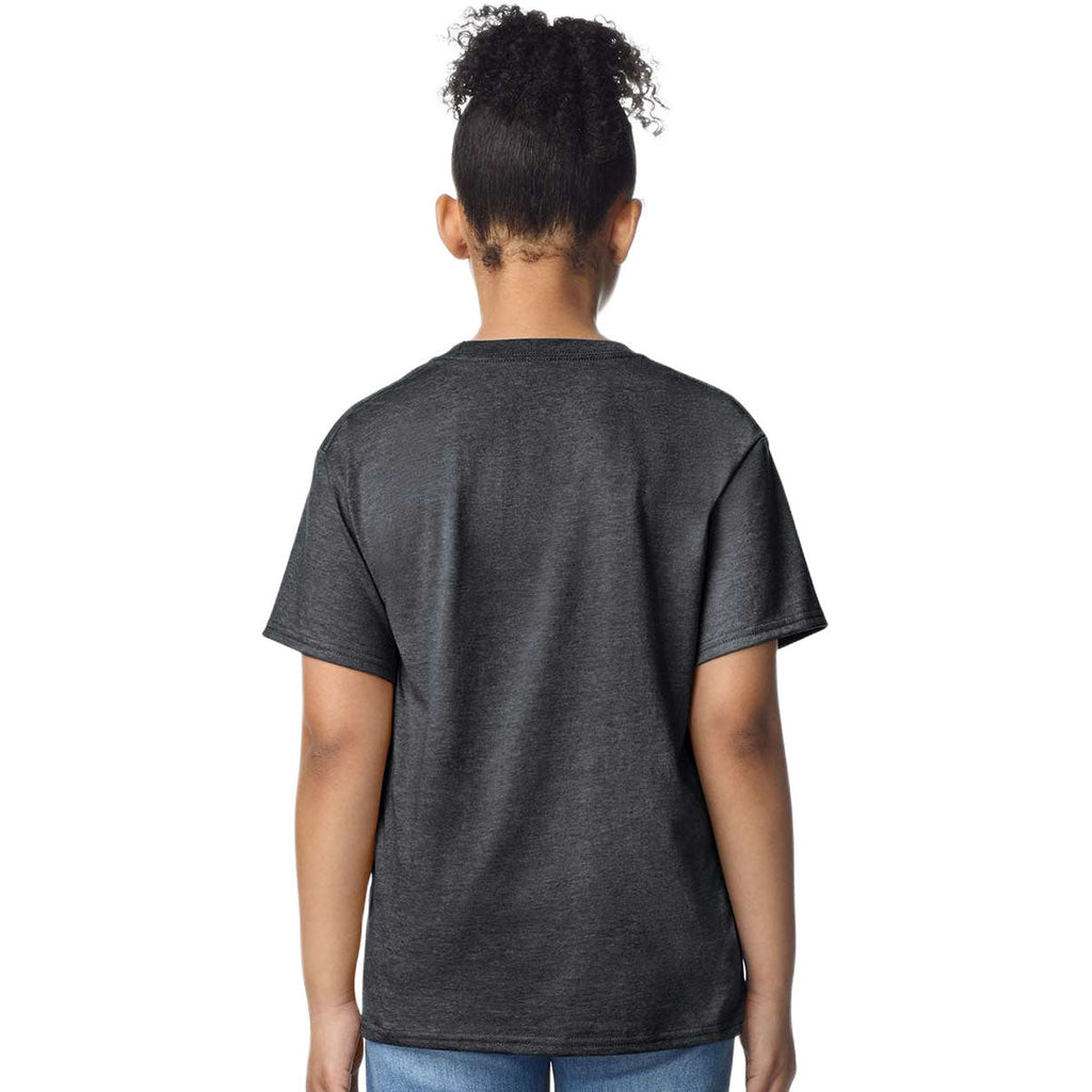 Gildan Youth Heather Dark Grey Light Cotton T-Shirt
