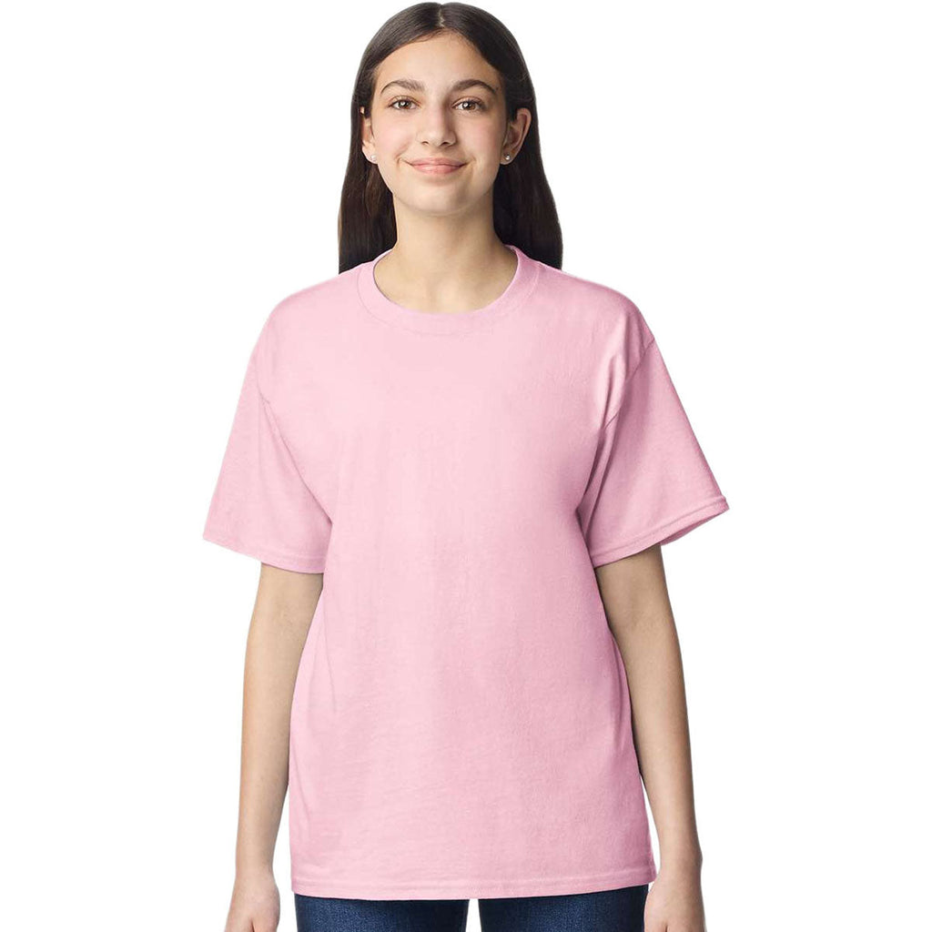 Gildan Youth Light Pink Light Cotton T-Shirt