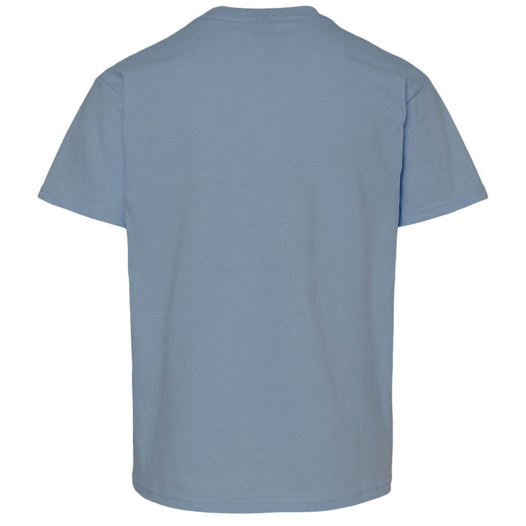 Gildan Youth Stone Blue Light Cotton T-Shirt