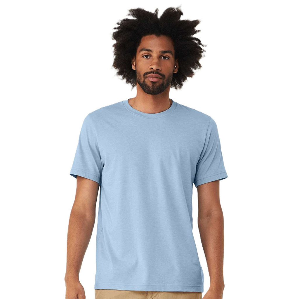 Bella + Canvas Unisex Heather Baby Blue CVC Jersey Tee