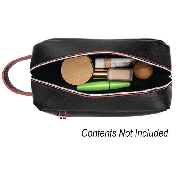 Hit Black with Red Glen Leatherette Toiletry Bag