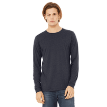 Bella + Canvas Unisex Heather Navy CVC Jersey Long-Sleeve T-Shirt