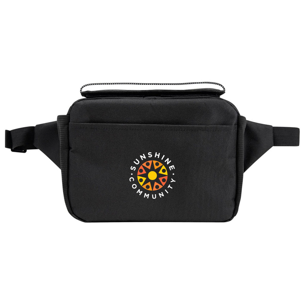 HIT Black Outpost rPET 2 Can Cooler Belt Bag