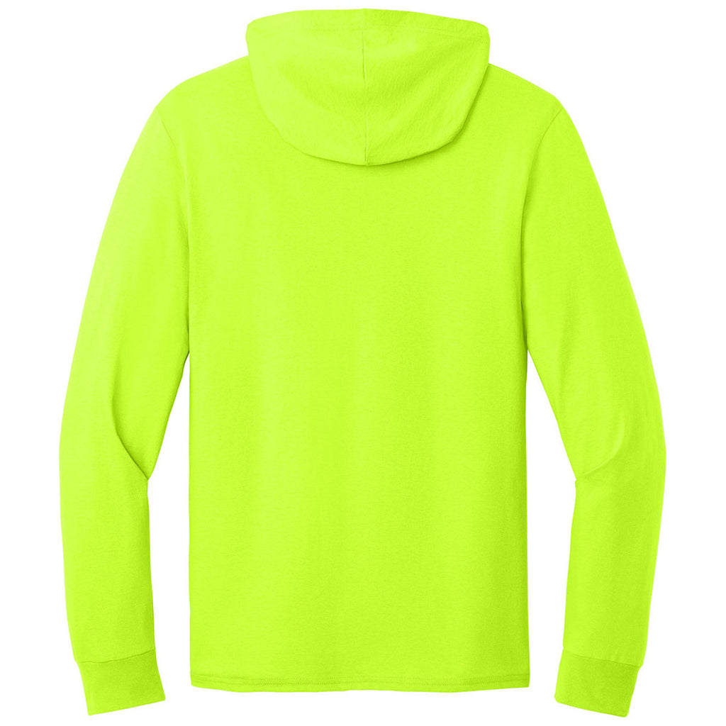 Jerzees Classics Unisex Safety Green Cotton Long Sleeve Hooded T-Shirt