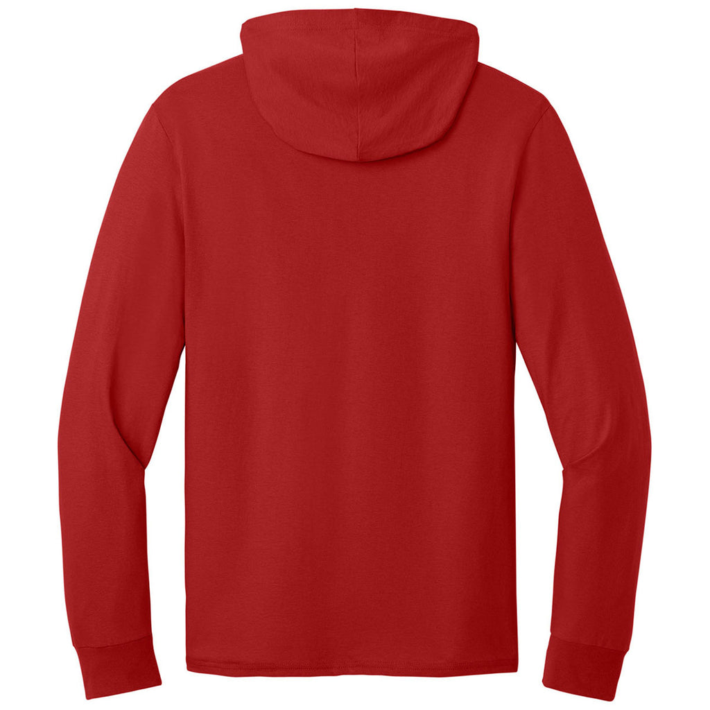 Jerzees Classics Unisex True Red Cotton Long Sleeve Hooded T-Shirt