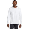 Jerzees Classics Unisex White Cotton Long Sleeve Hooded T-Shirt