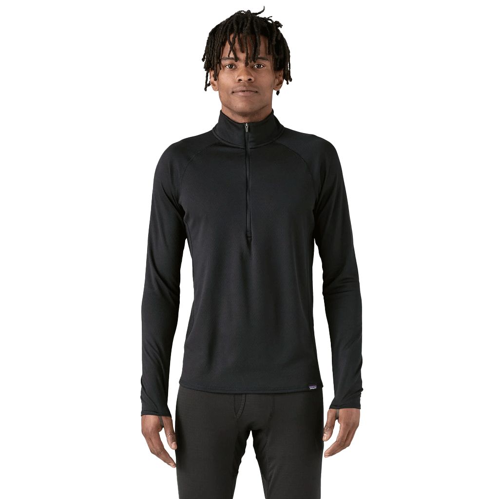 Patagonia Men's Black Capilene Midweight Zip-Neck