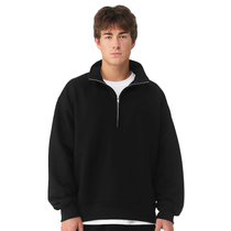 Bella + Canvas Unisex Black 10 oz Quarter-Zip Pullover Sweatshirt