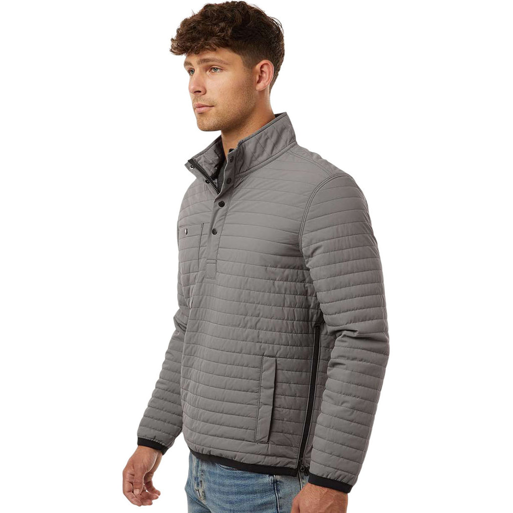 Dri Duck Men's Grey Keystone Quilted Pullover