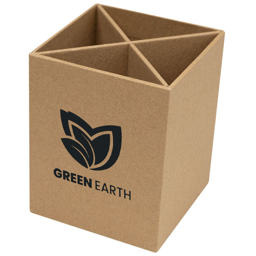 Hit Natural 4 Compartment Pen & Pencil Cup