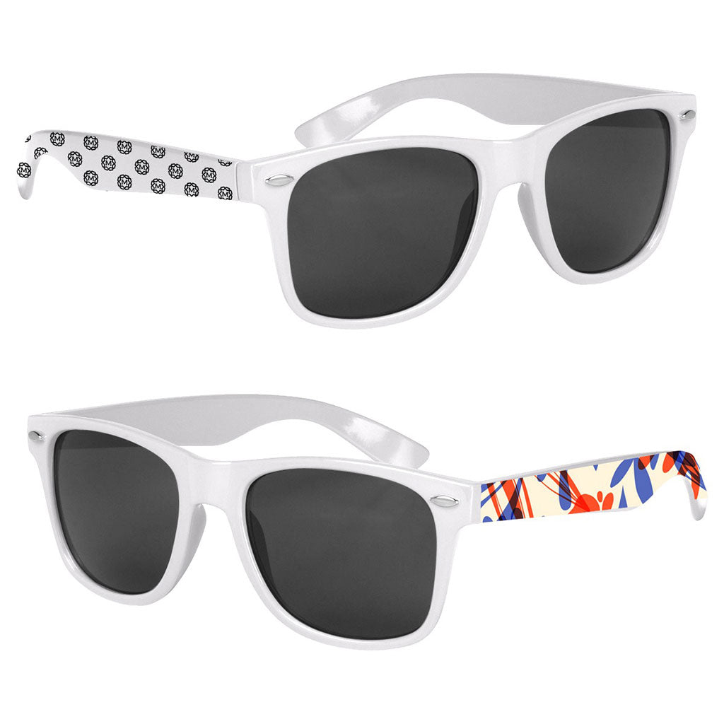 Hit White Full Color Malibu Sunglasses