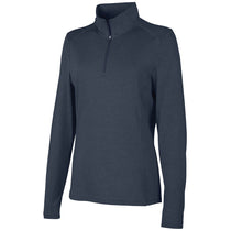 Charles River Women's Navy Heather Vista Tri-Blend Quarter Zip