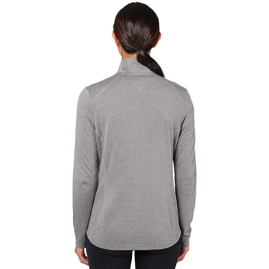 Charles River Women's Light Grey Heather Vista Tri-Blend Quarter Zip