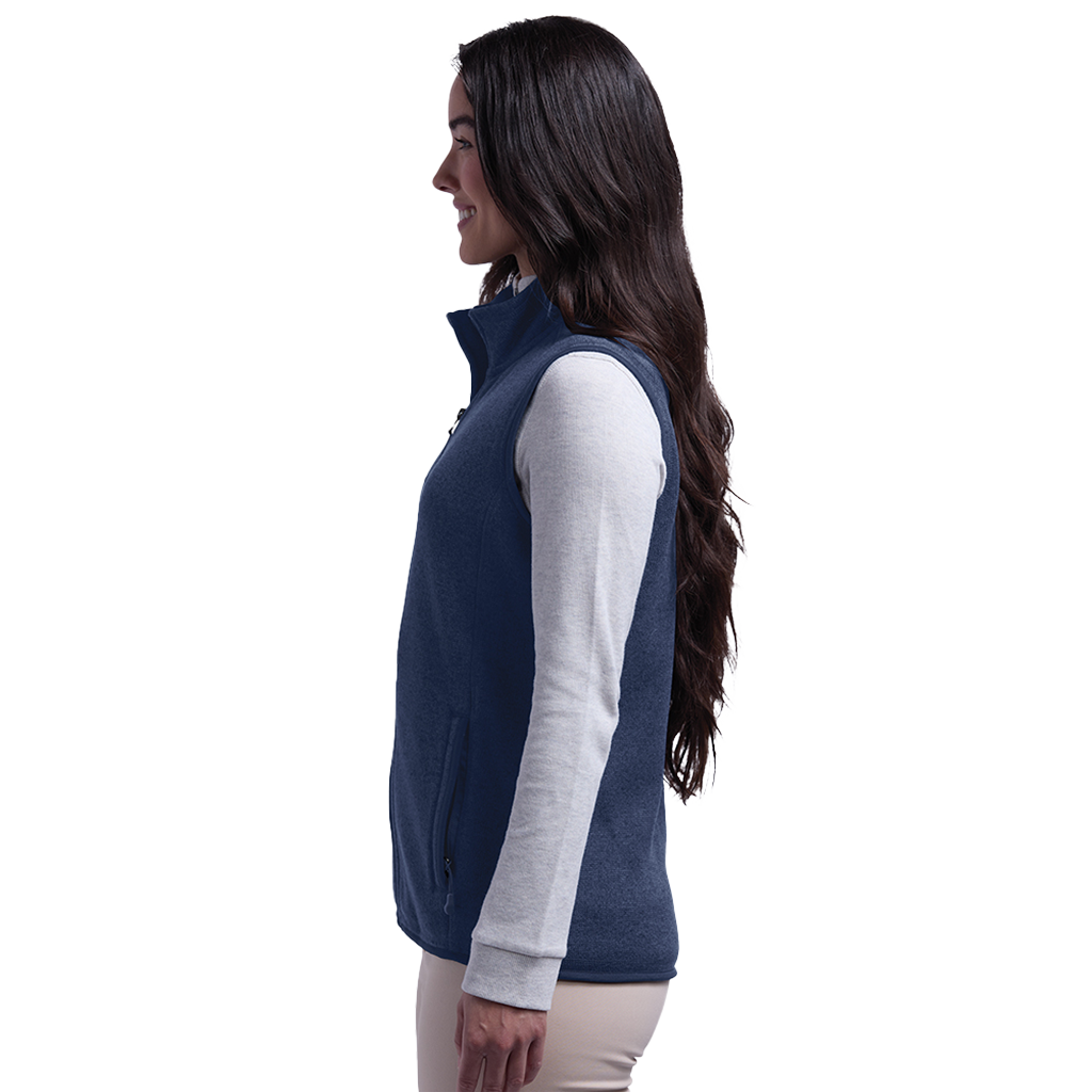 Charles River Women's Navy Heather Pacific Heathered Fleece Vest