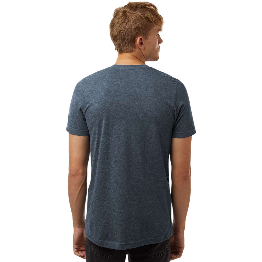Tultex Unisex Heather Navy Blue Combed CVC T-Shirt